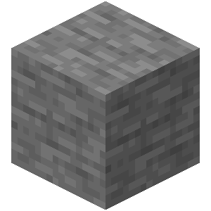 Minecraft stone block, pixelated gray cube